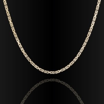 Kare Kral Model 2,30 mm Erkek Gümüş Zincir Kolye