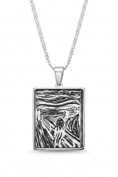 Edvard Munch Çığlık Tablosu Model 925 Ayar Gümüş Kolye