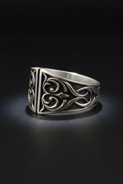 Gravür Desen İşlemeli Baş Parmak Zihgir Yüzüğü