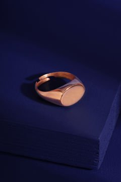 Minimal Model Oval Ayarlanabilir Gümüş Yüzük Rose Rengi