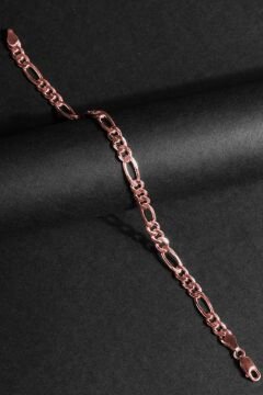 Figaro Model Gümüş 5,40 mm Genişlik Bileklik 21 Cm - Rose Rengi