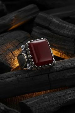 Akik Taşlı Gümüş Yüzük