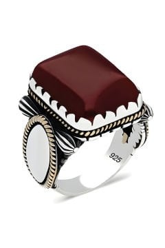 Akik Taşlı Gümüş Yüzük