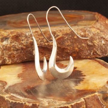 Özel Tasarım Çengel Model El İşi Gümüş Küpe