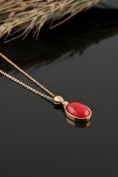 Mercan Taşlı El İşi Minimal Model Gümüş 3'lü Set 13 - Rose Rengi