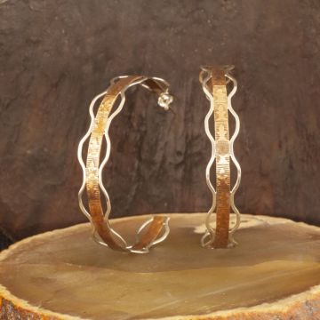 Özel Tasarım Halka Model El İşi Gümüş Küpe