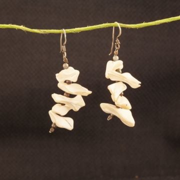 Özel Tasarım Sedef Taşlı El İşi Gümüş Küpe