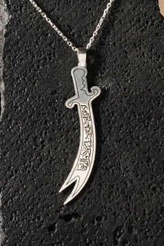 Ali'den Başka Yiğit Zülfikar'dan Başka Kılıç Yoktur Gümüş Kolye