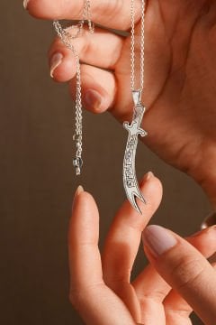 Ali'den Başka Yiğit Zülfikar'dan Başka Kılıç Yoktur Gümüş Kolye