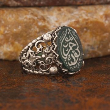 Akik Üzeri Bu da Geçer Yahu Kazıma El İşi Yüzük
