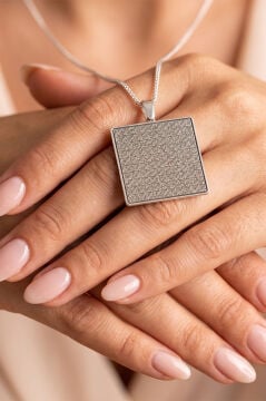 Esma-ul Hüsna Yazılı Unisex 925 Ayar Gümüş Kolye