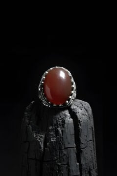 Har-ı Aşk Model El İşi Akik Taşlı Gümüş Yüzük