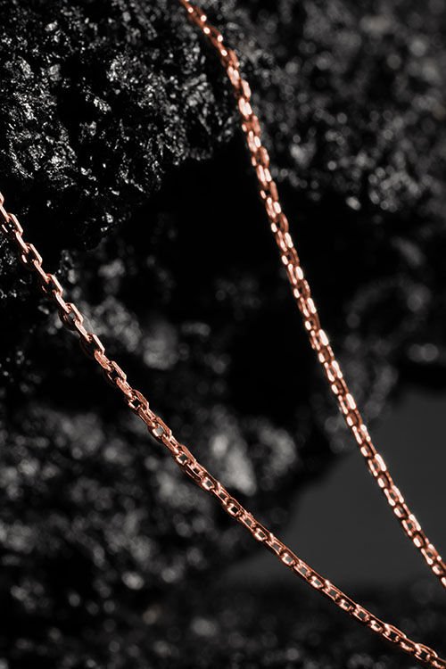 Forsa Model Gümüş Zincir 0,95 mm Genişlik 50 Cm - Rose Rengi