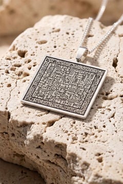 Nazar Ayeti ve Ayetel Kursi Kabartma Gümüş Unisex Kolye