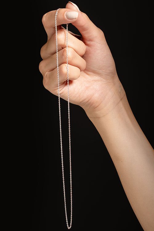 Forsa Model Gümüş Zincir 0,95 mm Genişlik 60 Cm - Rose Rengi