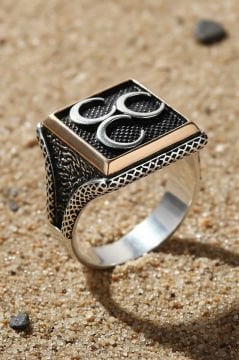 Kare Model Üç Hilâlli Gümüş Yüzük