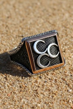 Kare Model Üç Hilâlli Gümüş Yüzük