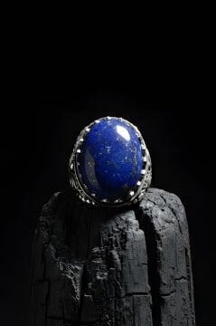 Har-ı Aşk Model El İşi Lapis Lazuli Taşlı Gümüş Yüzük