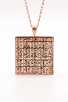Esma-ul Hüsna Yazılı Unisex 925 Ayar Gümüş Kolye Rose Rengi