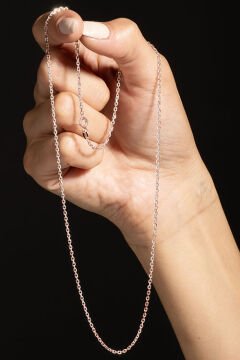 Forsa Model Gümüş Zincir 1,70 mm Genişlik 60 Cm - Rose Rengi