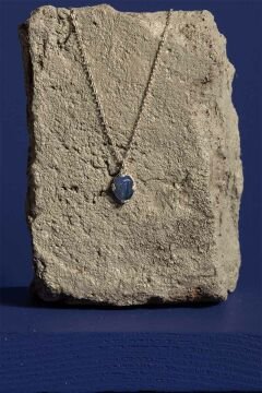 Lapis Lazuli Taşlı Minimal Gümüş Kadın Kolye Gümüş Rengi