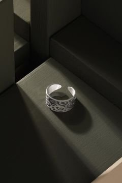 Sarmal Desenli Ayarlanabilir Gümüş Yüzük