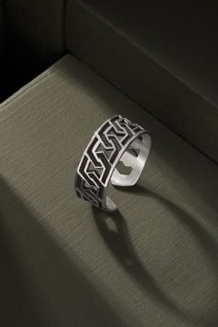 Altıgen Düğüm Model Ayarlanabilir Gümüş Yüzük