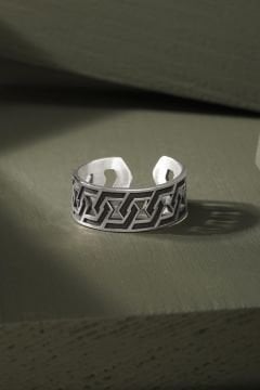 Altıgen Düğüm Model Ayarlanabilir Gümüş Yüzük