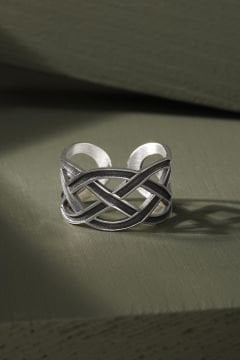 Kelt Düğümü Model Ayarlanabilir Gümüş Yüzük