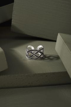 Kelt Düğümü Model Ayarlanabilir Gümüş Yüzük