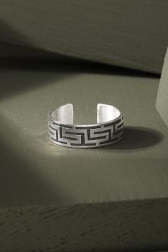 Labirent Model Ayarlanabilir Gümüş Yüzük