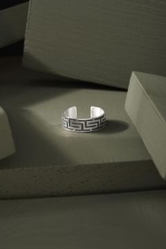 Labirent Model Ayarlanabilir Gümüş Yüzük