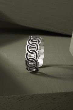 Halka Düğüm Model Ayarlanabilir Gümüş Yüzük