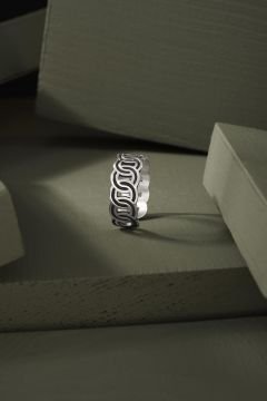 Halka Düğüm Model Ayarlanabilir Gümüş Yüzük