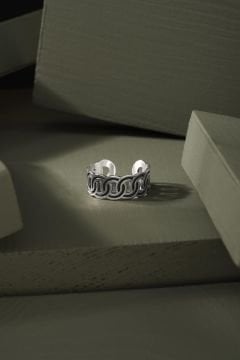 Halka Düğüm Model Ayarlanabilir Gümüş Yüzük