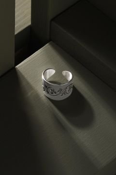 Sarmaşık Desenli Ayarlanabilir Gümüş Yüzük