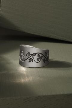 Sarmaşık Desenli Ayarlanabilir Gümüş Yüzük