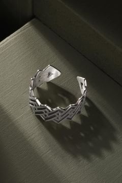 Labirent Desenli Ayarlanabilir Gümüş Yüzük