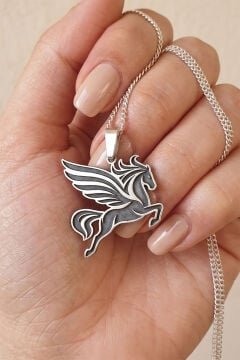 Pegasus Model 925 Ayar Gümüş Unisex Kolye Gümüş Rengi