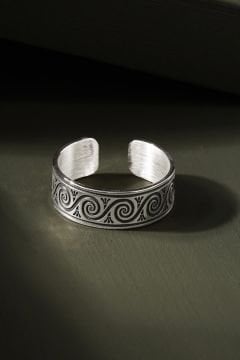 Viking Desenli Ayarlanabilir Gümüş Yüzük