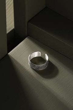 Viking Desenli Ayarlanabilir Gümüş Yüzük