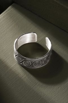 Viking Desenli Ayarlanabilir Gümüş Yüzük