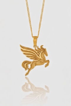Pegasus Model 925 Ayar Gümüş Unisex Kolye Altın Rengi