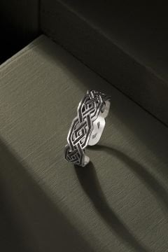 Çapraz Sonsuzluk Düğüm Ayarlanabilir Gümüş Yüzük