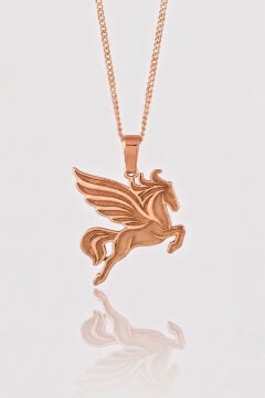Pegasus Model 925 Ayar Gümüş Unisex Kolye Rose Rengi