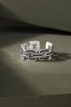 Zincir Model Ayarlanabilir Gümüş Yüzük