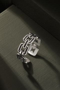 Zincir Model Ayarlanabilir Gümüş Yüzük