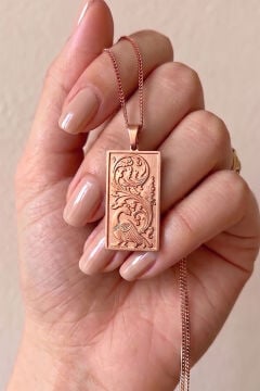 Tavus Kuşu Model 925 Ayar Gümüş Kolye Rose Rengi