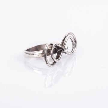 Kurdele Desenli Taşsız El İşi Gümüş Yüzük