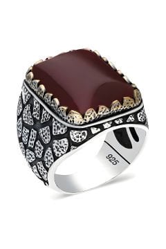 Akik Taşlı Gümüş Yüzük